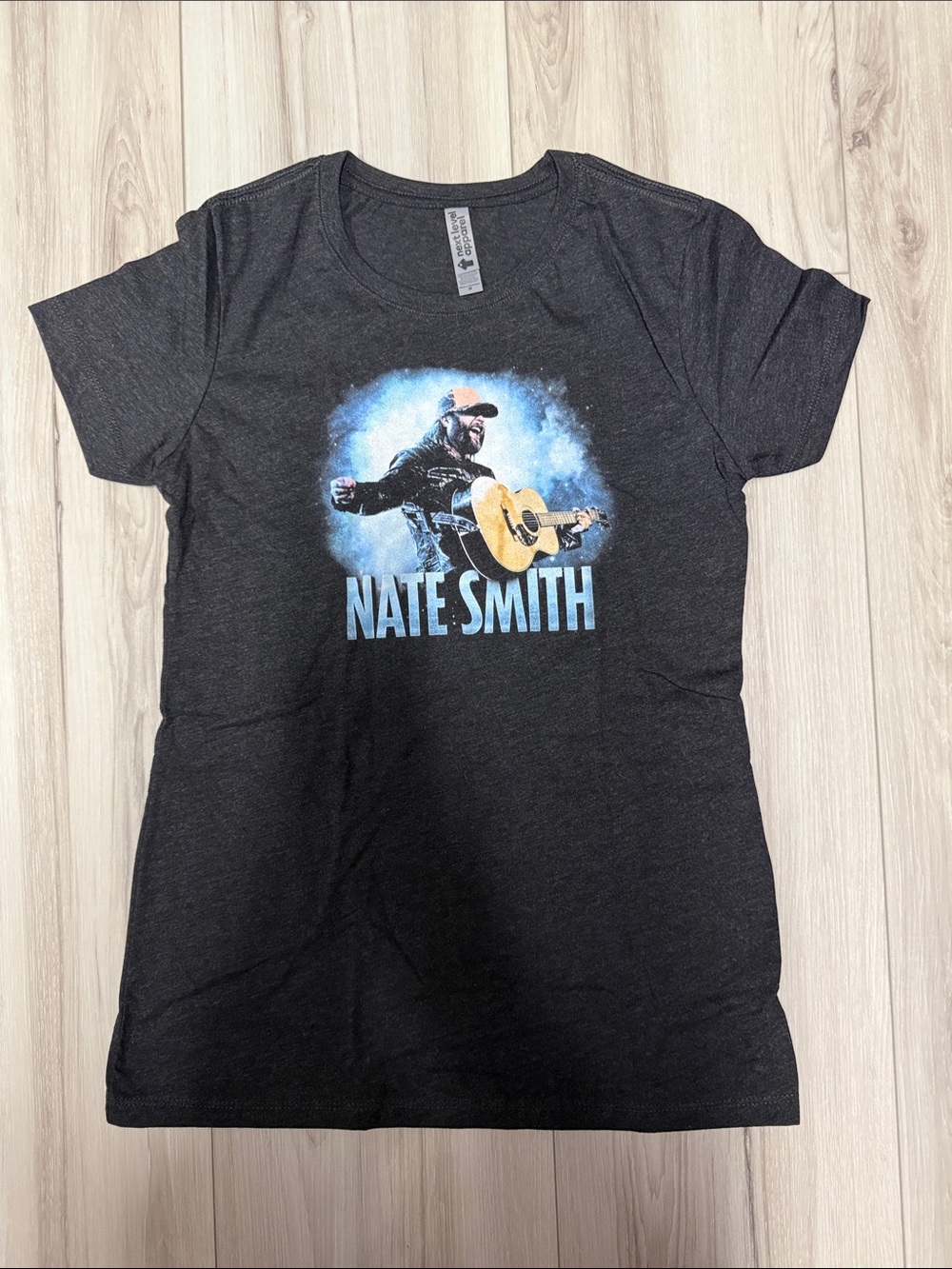 Next Level Apparel Nate Smith Graphic Tee - Black with Blue and Gold Print